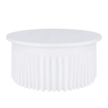 Nappe ronde juponnage ∅150CM - Blanche