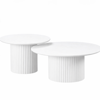 Tables basses striées - Blanche