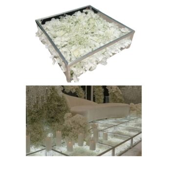 Podium LED + Plaque florale - 60x60 CM